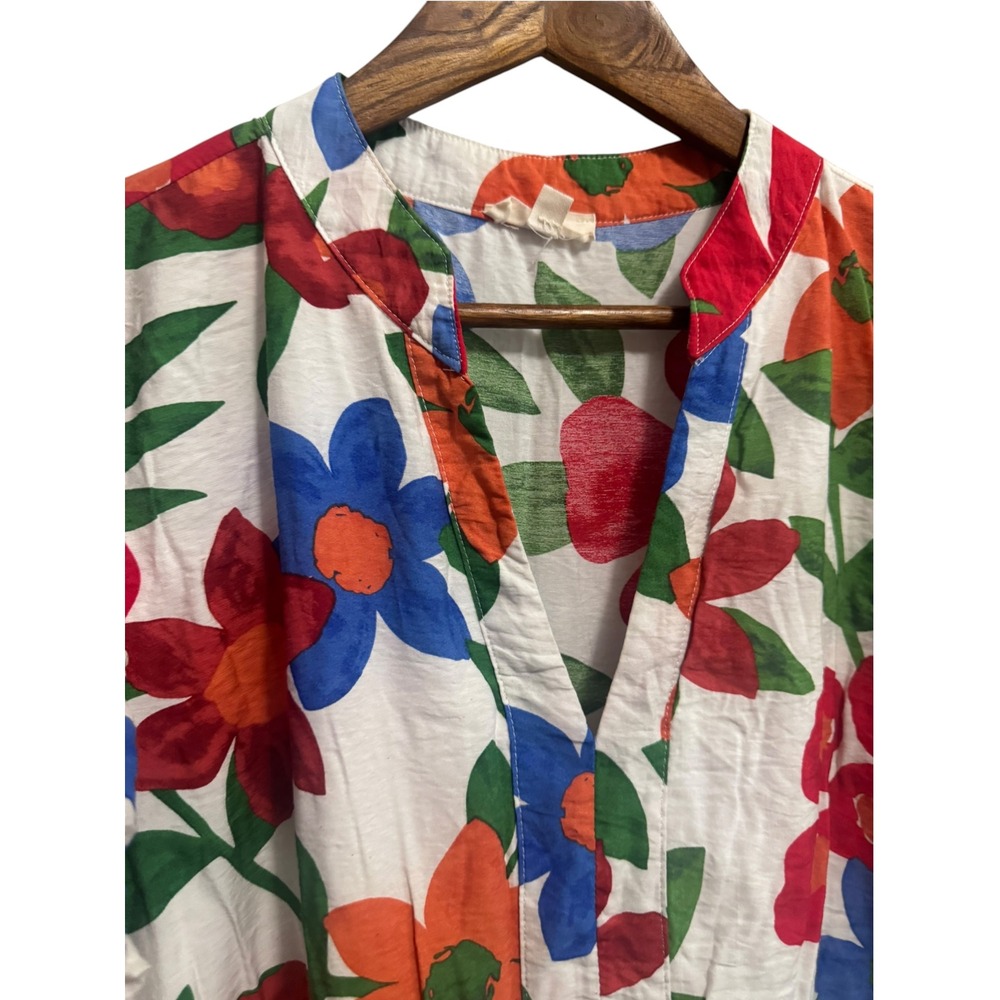 Entro Tiered Midi Dress Womens XL White Floral Excellent Ruffle Sleeve D17567P - Picture 4 of 7